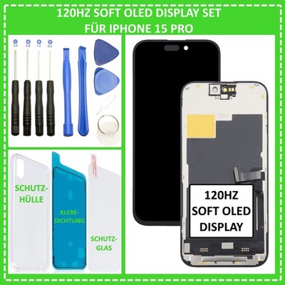 120 Hz SOFT OLED Display für iPhone 15 PRO Bildschirm HD Touch Screen LCD Front