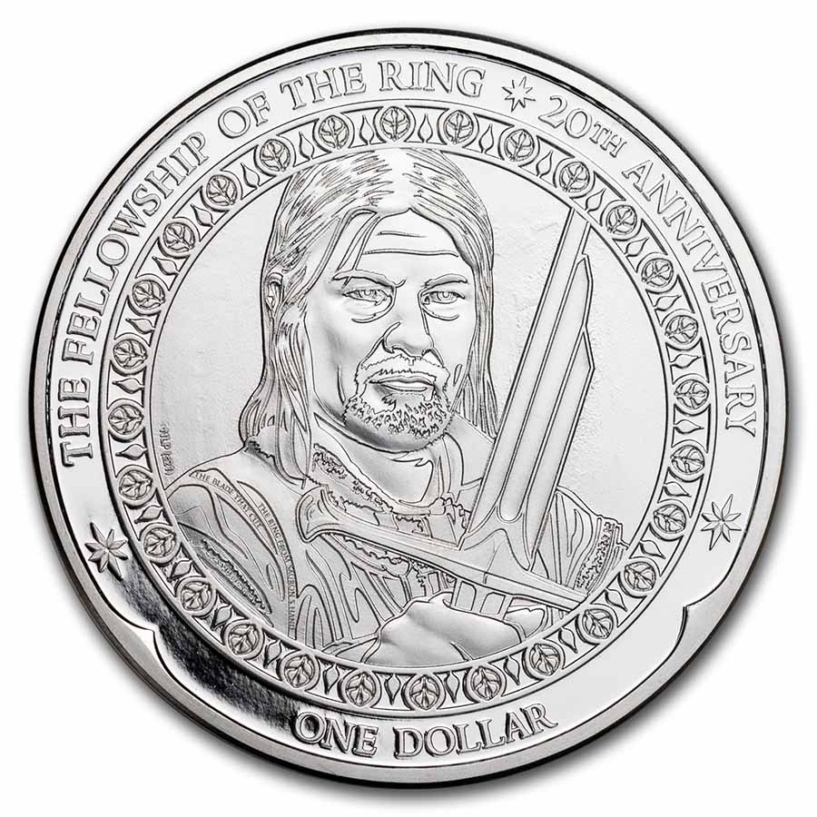 2021 N. Zealand 1 oz Silver 20th Anniv Lord of The Rings: Boromir