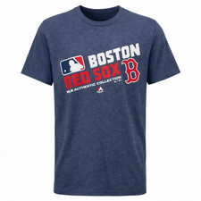 Majestic Herren MLB Boston Red Sox Team Auswahl Meliert T-Shirt Marineblau S