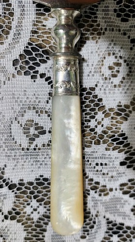 VINTAGE MOP HANDLE SILVERPLATED STERLING BANDED TORTE & CAKE SERVER 🥧 🥮 - Foto 7 di 10