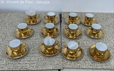 VTG Neiman Marcus Gold Gilded Porcelain Espre...