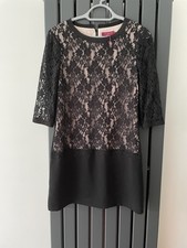 Ted Baker Size 12 ( Ted 3) Gabbiey Black & Nude Lace Evening Occasion Dress New 