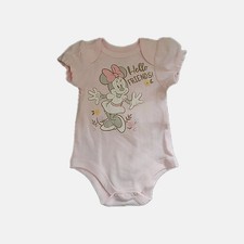 Disney Baby Minnie Mouse Pink Girls One Piece Bodysuit 0-3 Months Short Sleeve