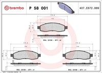 Brembo Bremsbelagsatz, Scheibenbremse Prime P 58 001