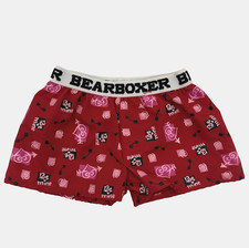 Build A Bear Red Pink Be Mine Heart Boxers Shorts Undies Teddy Love Underwear