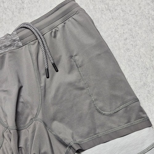 Rhoback Grit Gym Shorts Mens Sz M Lined Gray 7" - Picture 11 of 12