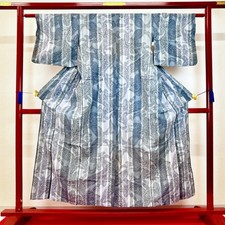Japanese Kimono 'YUKATA' Cotton/Blue/Fashionable/Traditional/Length:155cm N952