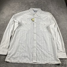 Desire Collection Long Sleeve Dress Shirt Mens Large White Stripes