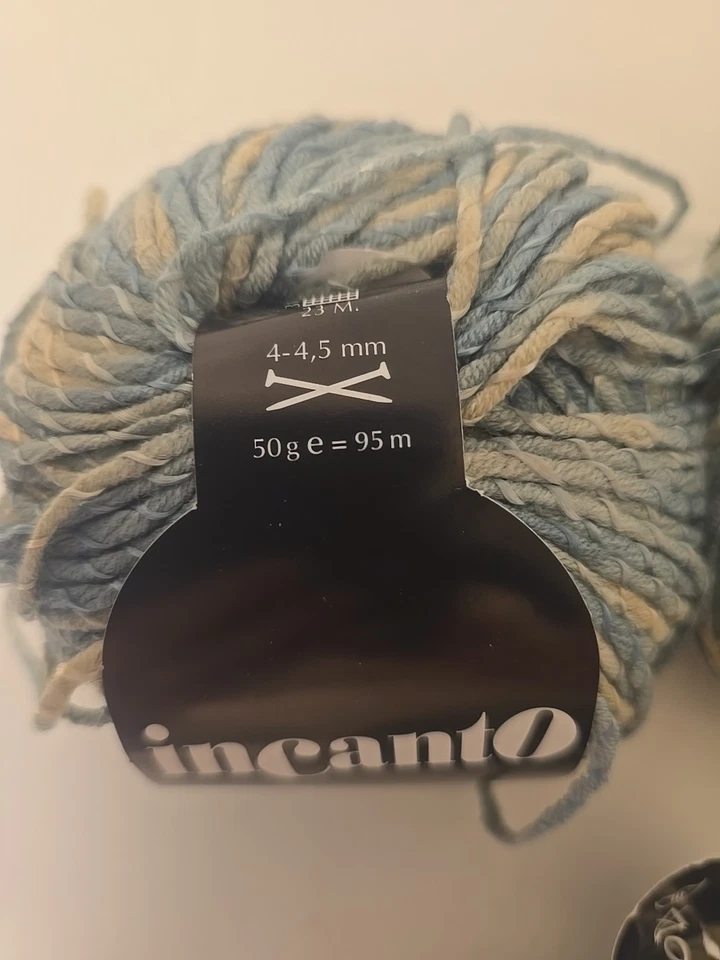 4 Sks + 1 INCANTO пряжи зеленый кремовый Zitron хлопок льняной смеси DK свет камвольный B21 - Изображение 2 из 4