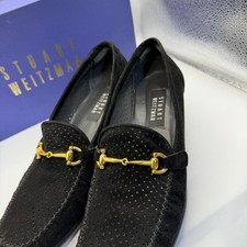 VTG 1994 Stuart Weitzman Must-Rush Grey Print Calf Suede Leather Loafers New 6