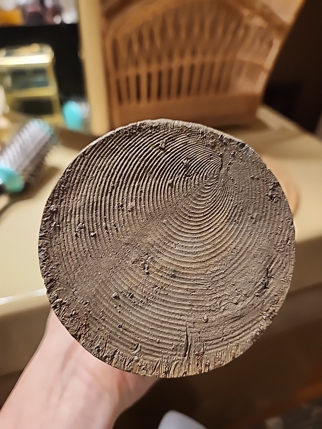 Antique Pottery  Blob Top Bottle 11,50" high