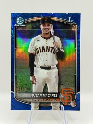 2025 Bowman Chrome - Djean Macares /150 1st Blue Reptilian Refractor #BCP-237