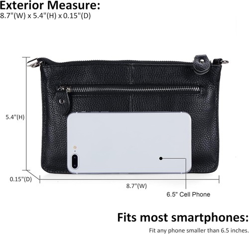 Robrasim Genuine Leather Crossbody Wallet - Mini Clutch Purse With Strap For Women & Men - View #12