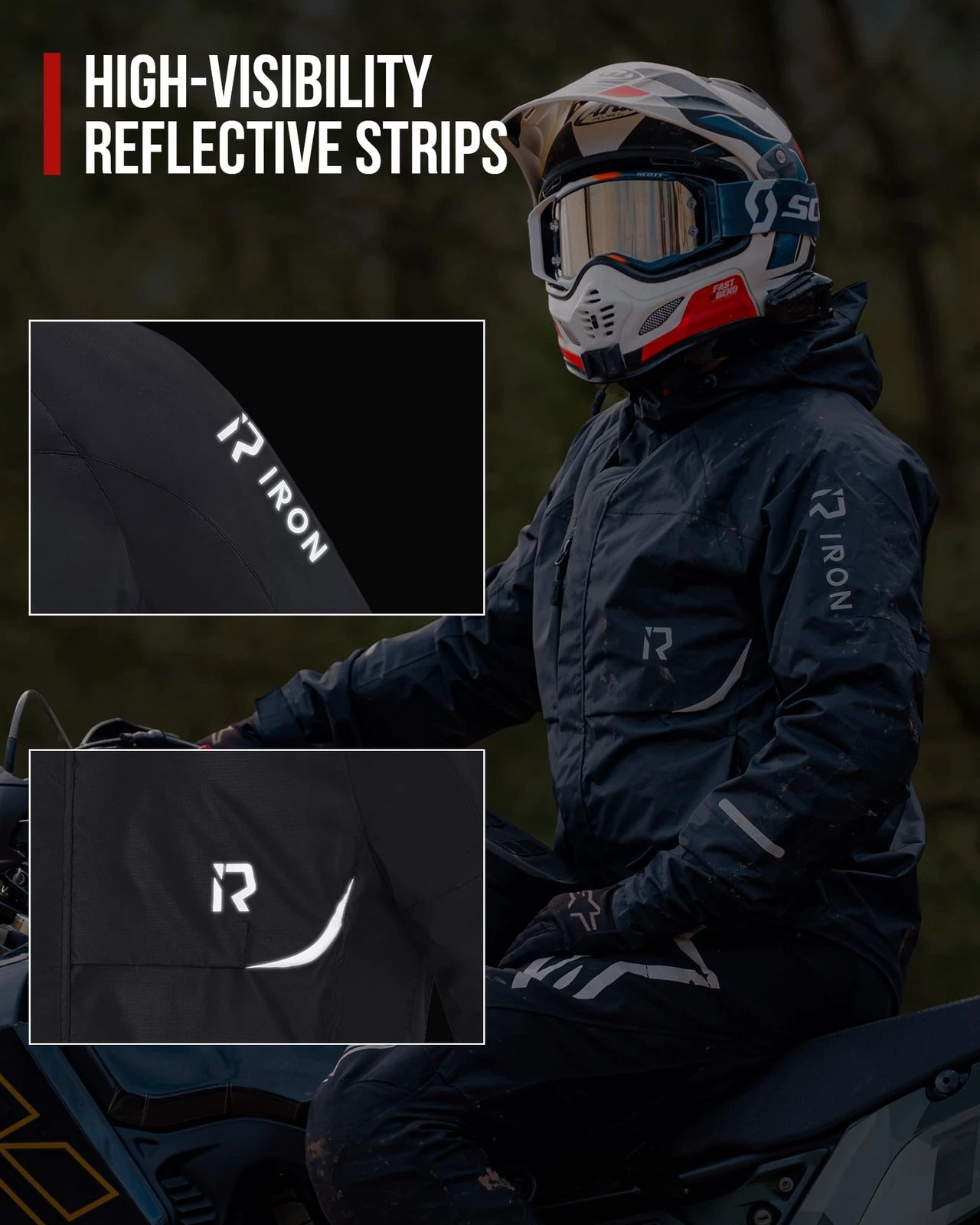 Motorcycle Rain Gear for Men Women, Rain Suit 15,000mm Rating Lightweight Bre... image 5