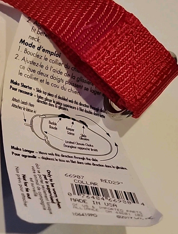 Collar de perro ajustable Martingala Red Coastal Pet No Slip XL (22"-29") sin cadenas Foto 2 de 4