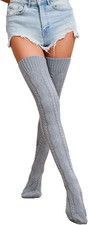 Women's Cable Knit Thigh High Socks Extra Long Winter Warm Over Knee High Kni...