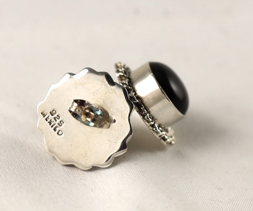 Ohrstecker schwarzer Onyx Sterlingsilber 0,925 - Bild 3 von 6