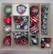 NEW Disney Christmas Baubles Mickey Mouse Tree Decorations Baubles Set Of 25