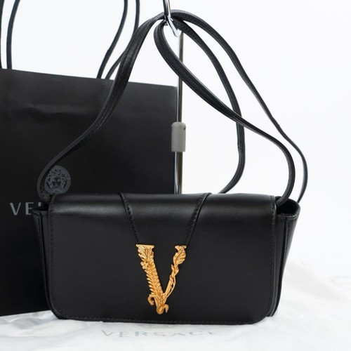 Versace Virtus Leder Umhängetasche in schwarz - unbenutzt mit Aufbewahrungstasche - Bild 3 von 9