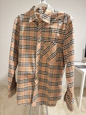 Burberry London Mens Nova Check Patch Work Long Sleeve Shirt S