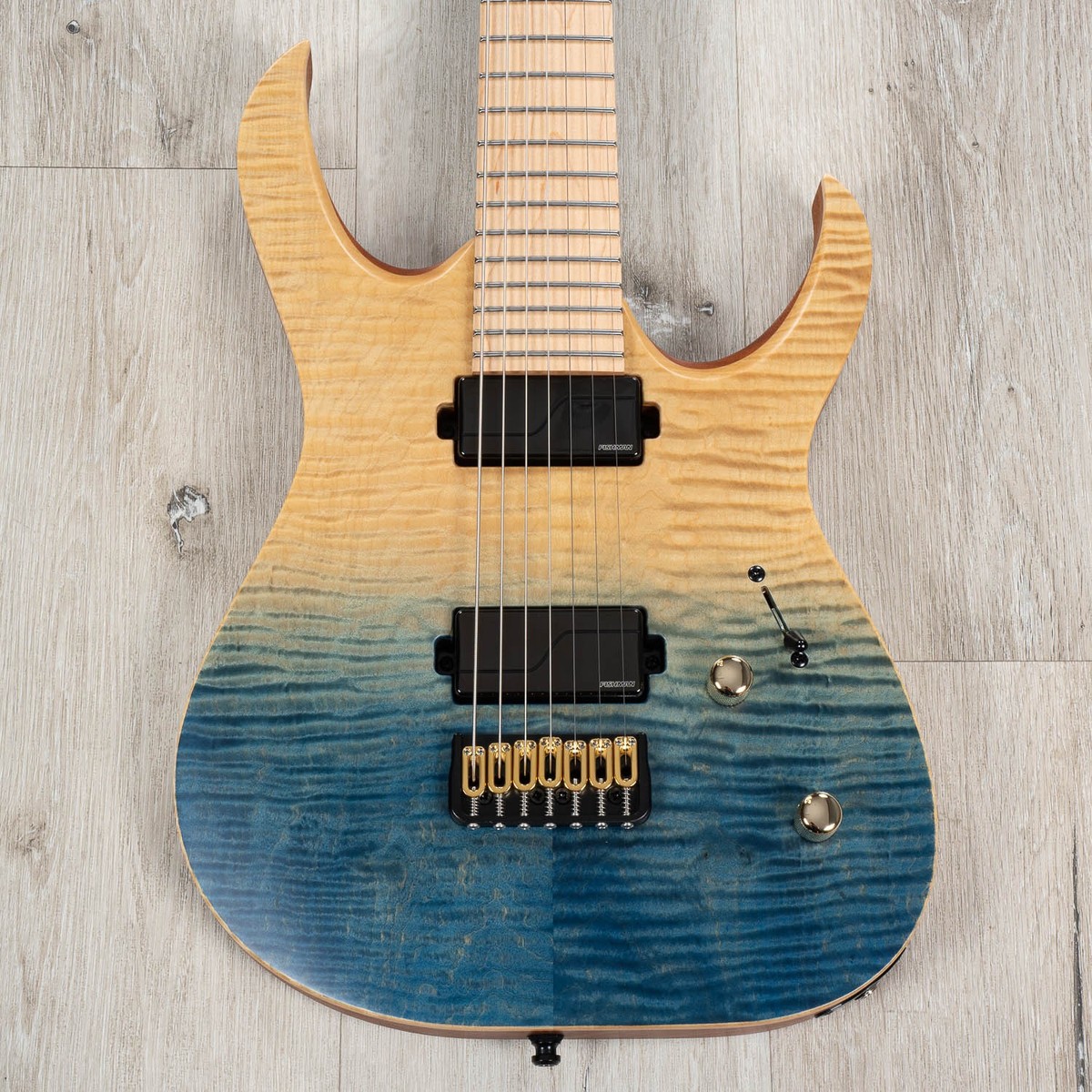 Mayones duvell 7 風 7弦ギター エレキギター MAYONES Duvell Elite 7 B26.5 (Trans Blue Satin)（新品