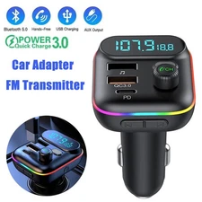 Bluetooth Car Adapter FM Transmitter Handsfree USB AUX Radio MP3 Music Player