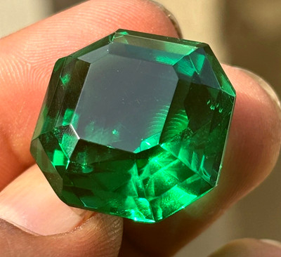 Natural 100 Ct Certified Colombian Square Cut Green Emerald Loose Gemstone 6AHY
