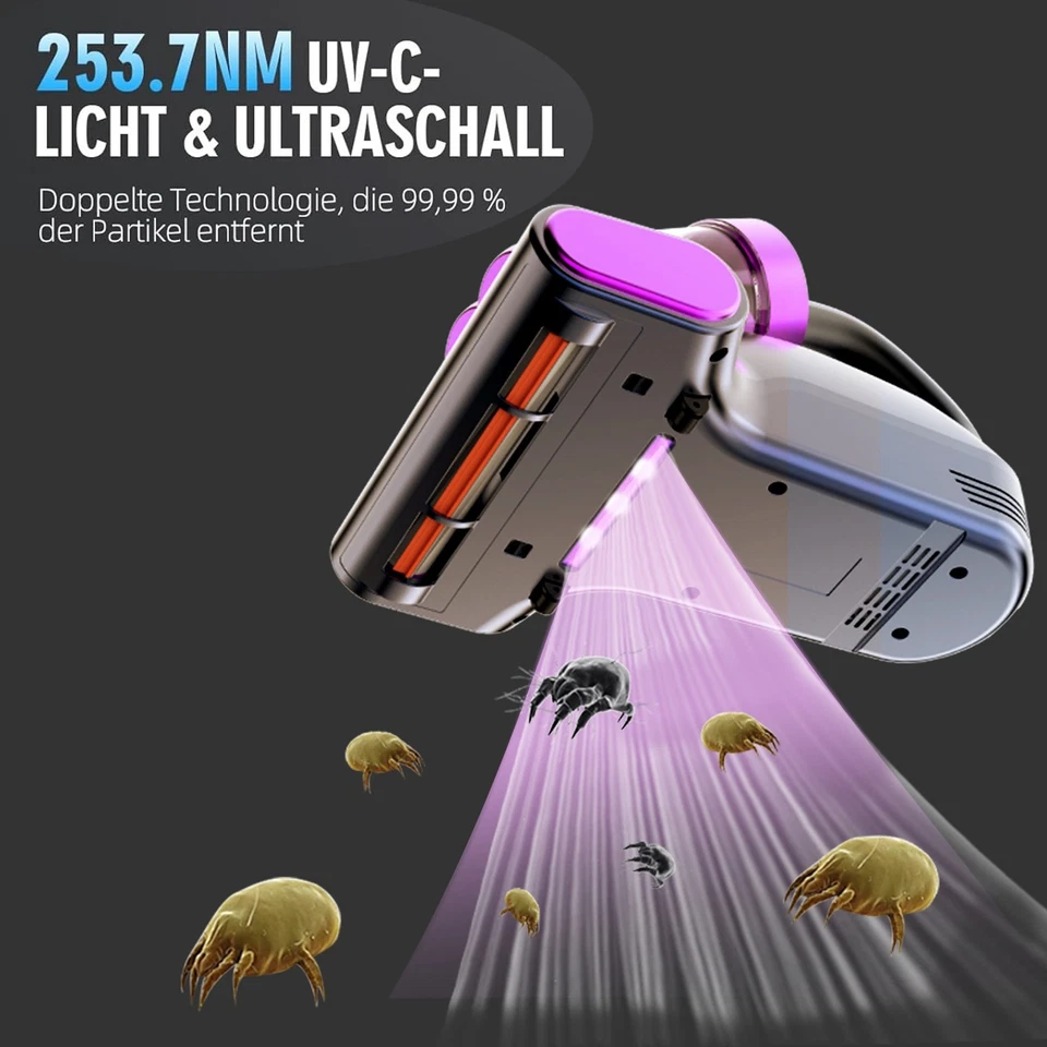 Milbensauger für Matratzen, Milbenstaubsauger mit UV-C Licht - Bild 3 von 4