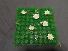 Toy Artificial Grass Garden Square Base Panel Daisies Dollhouse Scenery