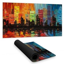 Begin Home Decor C1DM1531TUF1AI 16 x 32 in. Blue Contemporary Cities Desk Mat...