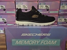 Skechers Summits Leopard Spot, Scarpe Da Ginnastica Donna, Black Mesh Rose Gold Trim, 41 Eu - 14