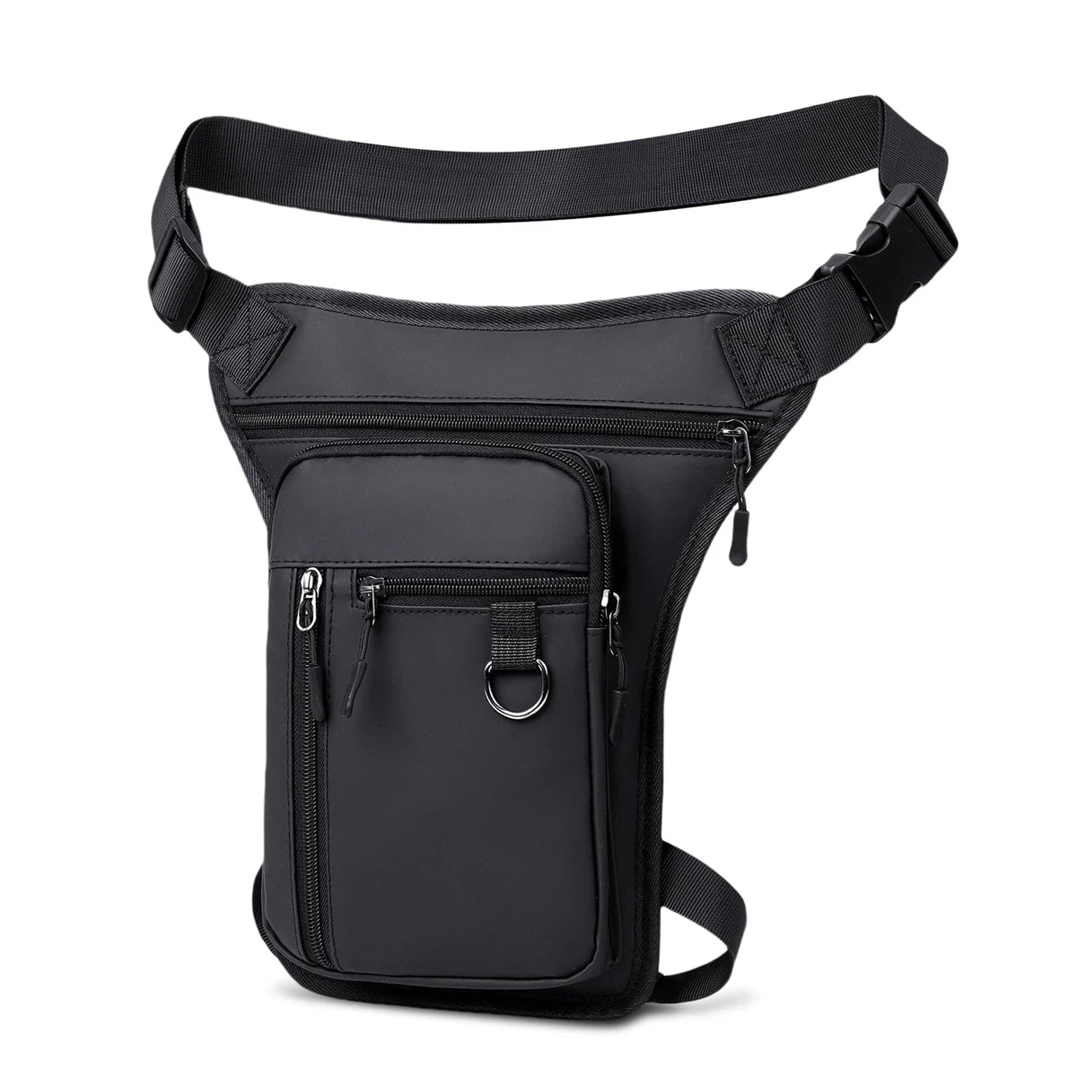 YGLEEULI Marsupio da Gamba Borsa a Tracolla da Uomo in Vera Pelle, Multifunzione, Casual, con Tracolla, da Viaggio, con Cintura, for Gamba