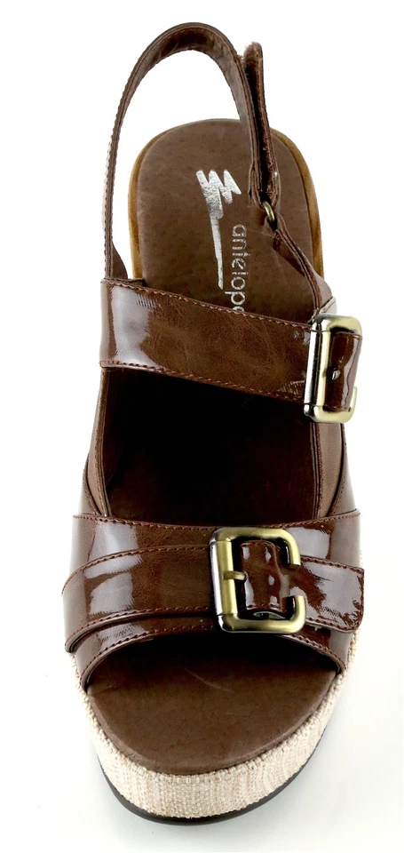 Sandalias de cuña Antelope Z2745* de cuero marrón para mujer talla 40 EU / 9-9,5 EE. UU. Foto 4 de 4