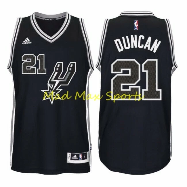 TIM DUNCAN San Antonio SPURS Adidas THROWBACK Alternate BLACK Swingman Jersey M
