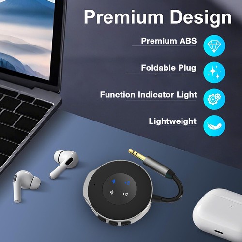 Bluetooth 5.3 Audio Transmitter Receiver 3.5MM AUX HiFi Music Wireless Adapter - Picture 8 of 14