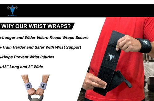 Weight Lifting Wrist Wraps Power Training Gym Workout Support Strap Workout Home - Picture 2 of 37