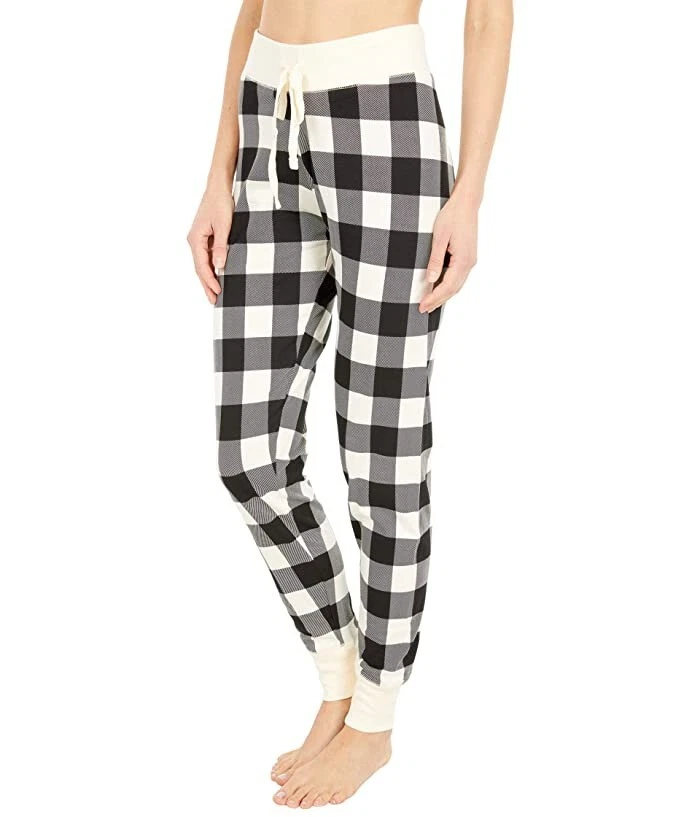 Little Blue House by Hatley L25522 Womens Cream Plaid Sleep Leggings Size L - Image 3 of 3