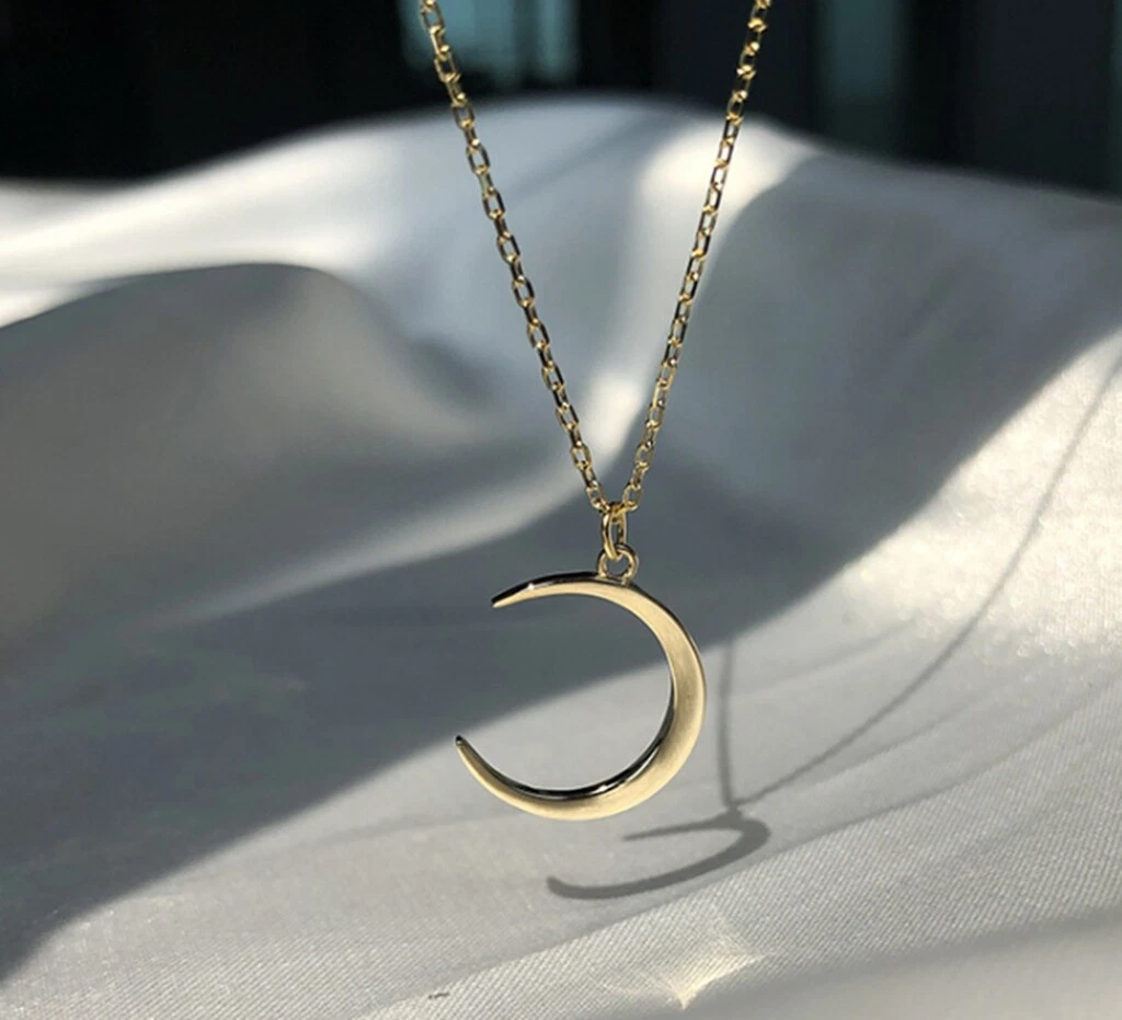 Delicate moon hotsell necklace