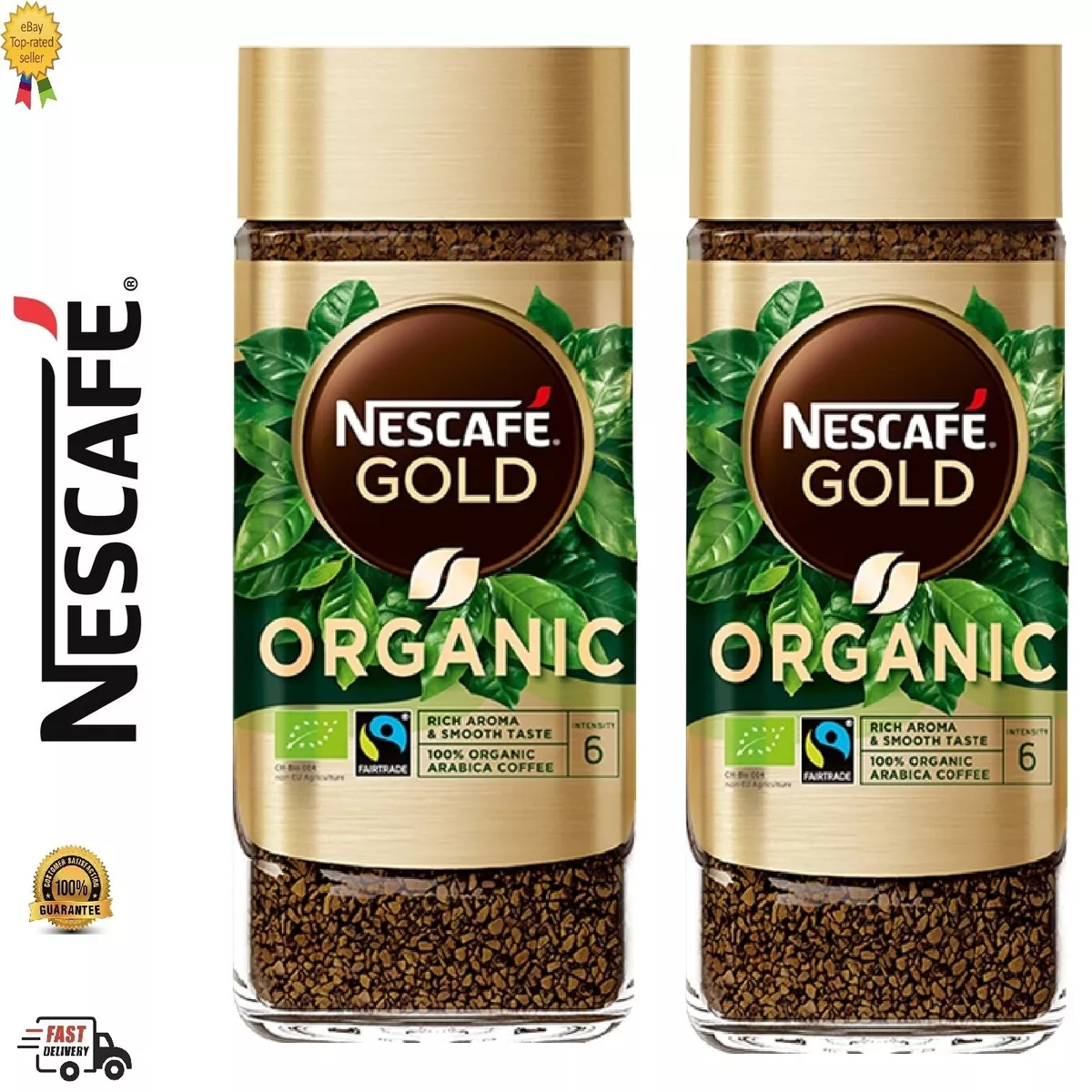 2 x 100gr NESCAFE GOLD BLEND ORGANIC Instant Coffee 100 Arabica