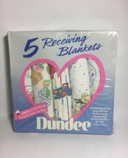 RARE Vintage Dundee 100 Cotton Receiving Blankets 5-Pack, 30"x30" TEDDY BEARS