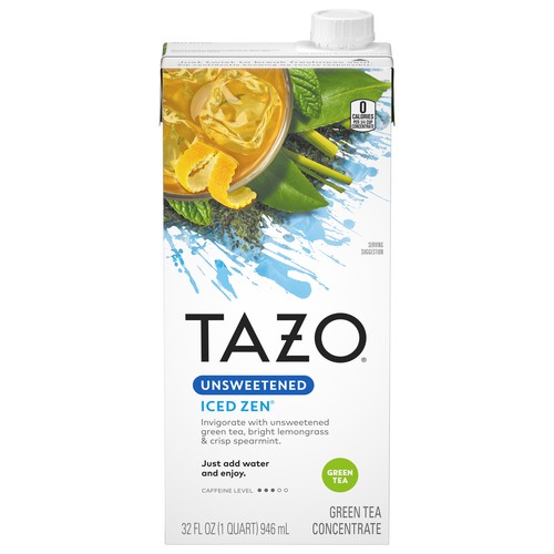 Tazo Iced Unsweetened Zen Concentrate 32 fl. oz (Pack of 6)