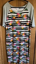 Lularoe Simply Comfortable Dress Size XL Gray/Black/mustard RN142161