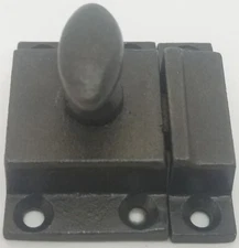 CAST IRON CABINET LATCH spring loaded handle turn antique vintage old rustic NEW