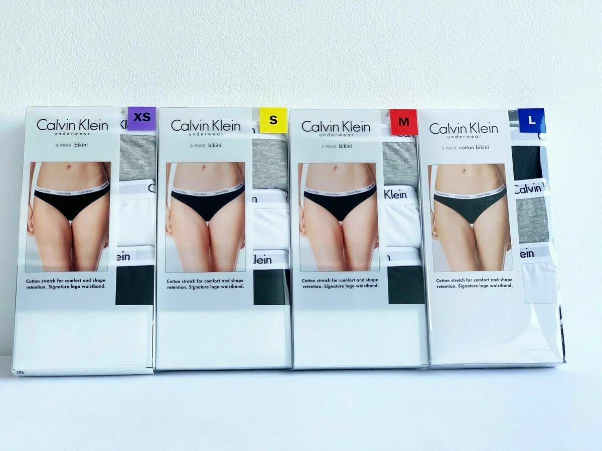 3X 100% Genuine CK CALVIN KLEIN Women's Cotton Bikini Underwear New