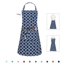 Kitchen Cooking Aprons with 3 Pockets for Men Women - Cotton Adjustable Profe...