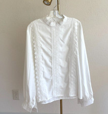 3X Norwegian Bunad festdrakt blouse shirt Polyester and lots of lace
