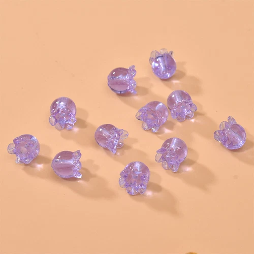 20 Multicolor Vintage Trumpet Bell Flower Beads Lampwork Glass 10x9mm DIY Crafts - Picture 11 of 22