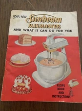1957 Vintage Deluxe Sunbeam Mix Master Instruction and Recipe Book