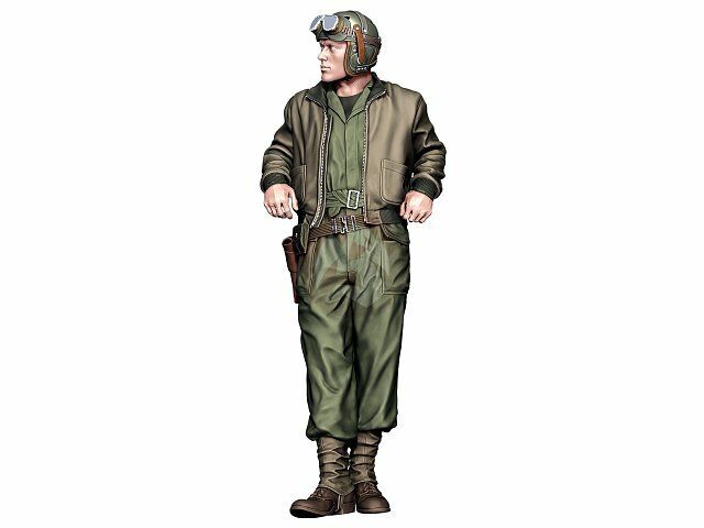 Panzer Art 1/35 US Tanker in Coveralls WWII #2 Leaning on (2 hea