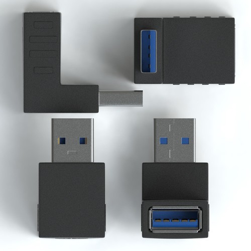 3 x adaptateur d'angle USB 3.0 270° degrés adaptateur d'angle connecteur A vers prise A - Photo 6/6